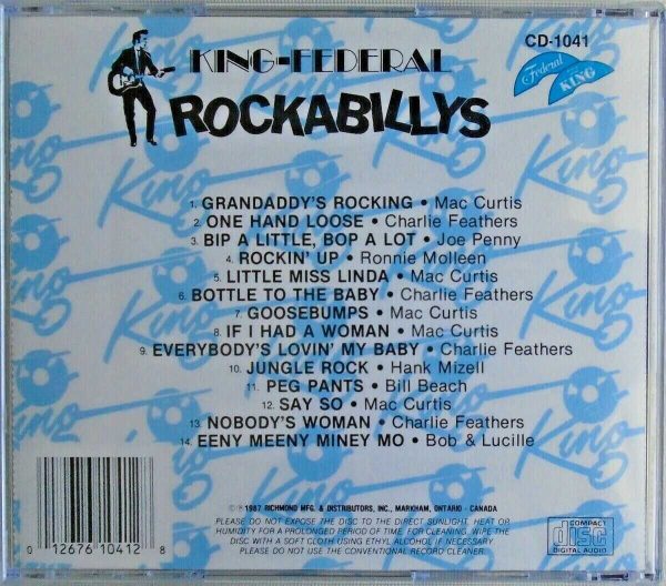 KING-FEDERAL ROCKABILLYS - CD - 14 Original Hits - LIKE NEW - Image 3
