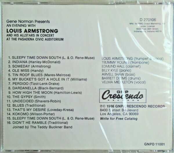 LOUIS ARMSTRONG - CD - At The Pasadena Auditorium - BRAND NEW - Image 3