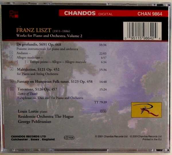 LOUIS LORTIE - LISZT - CD - Works For Piano And Orchestra Vol. 2 - BRAND NEW - Image 3