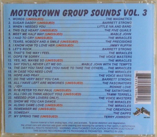 MOTORTOWN GROUP SOUNDS - CD - Vol. 3 - BRAND NEW - Image 3