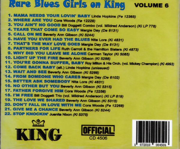 RARE BLUES GIRLS ON KING - VOL 6 CD - BRAND NEW - Image 3