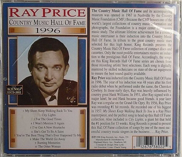 RAY PRICE - CD - Country Music Hall Of Fame 1996 - BRAND NEW - Image 3