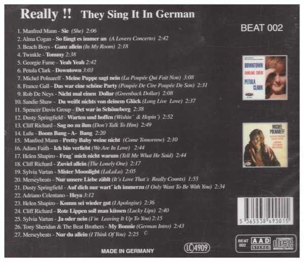 REALLY!! THEY SING IT IN GERMAN - VOL 1 - 27 HITS IN GERMAN  - CD  - BRAND NEW - Image 3
