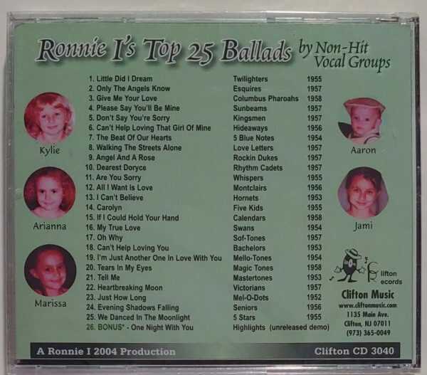 RONNIE I'S - TOP 25 BALLADS   CD     BRAND NEW - Image 3