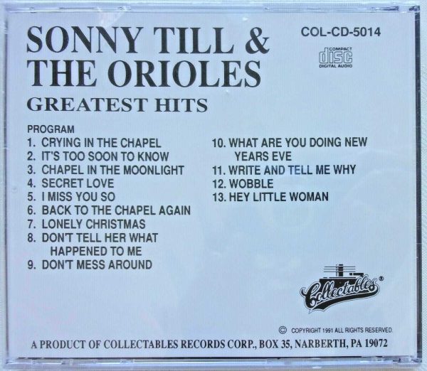 SONNY TIL And The ORIOLES - CD - Greatest Hits - BRAND NEW - Image 3