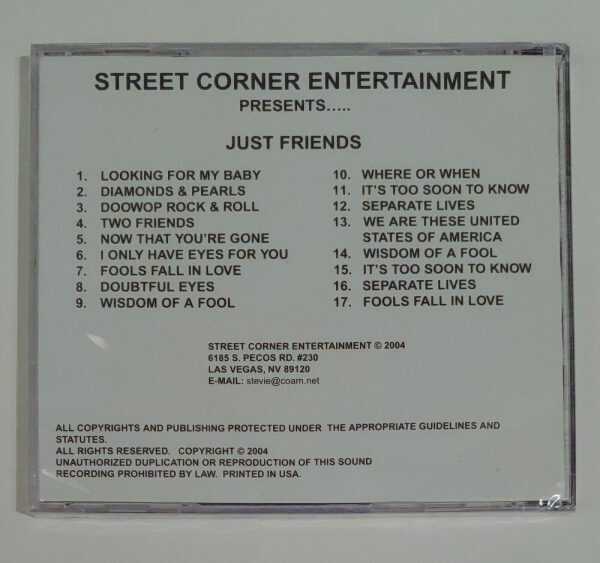 STREET CORNER ENTERTAINMENT- PRESENTS JUST FRIENDS   CD     BRAND NEW