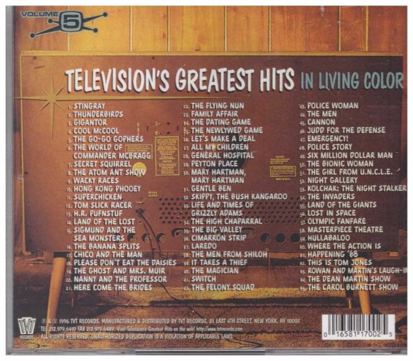 TELEVISION'S GREATEST HITS CD - VOL 5    BRAND NEW  IN LIVING COLOR - Image 3