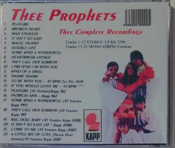 THEE PROPHETS - THEE COMPLETE RECORDINGS   CD     BRAND NEW - Image 3