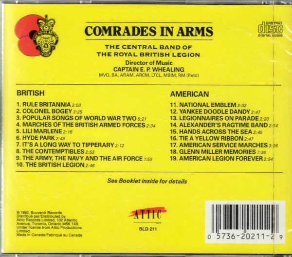The Central Band Of The Royal British Legion - Comrades In Arms - CD - Brand New - Image 3
