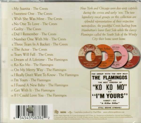 The Crests vs. The Flamingos: Collectors Gold Series - CD - Brand New - Image 3