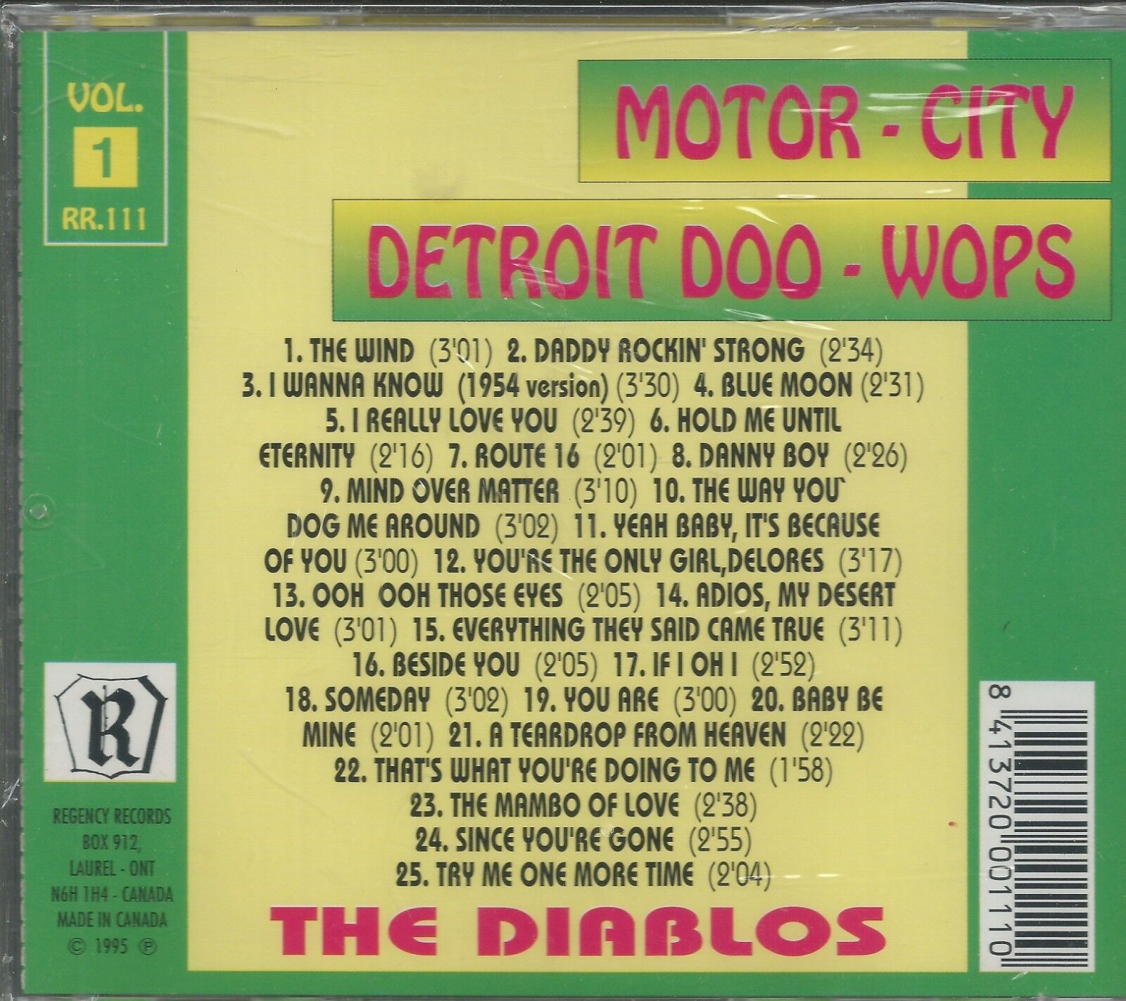 The DIABLOS - CD - Motor City - Detroit Doo Wops - Vol. 1 - BRAND NEW - Image 3