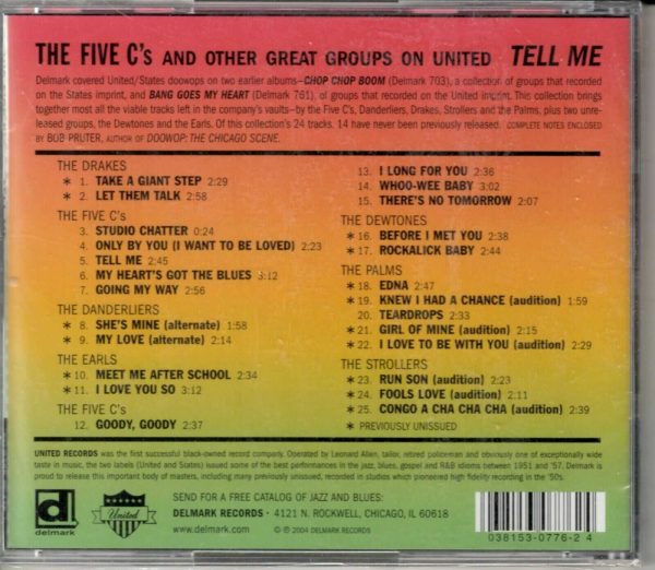 The Five C's and Other Great Groups On United -Tell Me - CD - Image 3