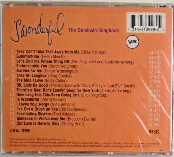 The GERSHWIN SONGBOOK - CD - 'S Wonderful - BRAND NEW - Image 3