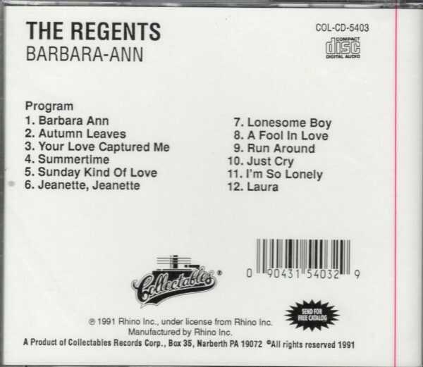 The Regents - Barbara-Ann - CD - Brand New - Image 3