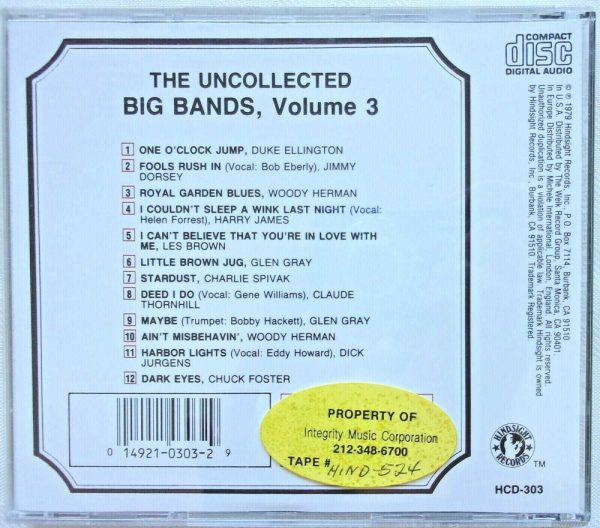 The Uncollected BIG BANDS - CD - Vol. 3 - VERY GOOD CONDITION - Image 3