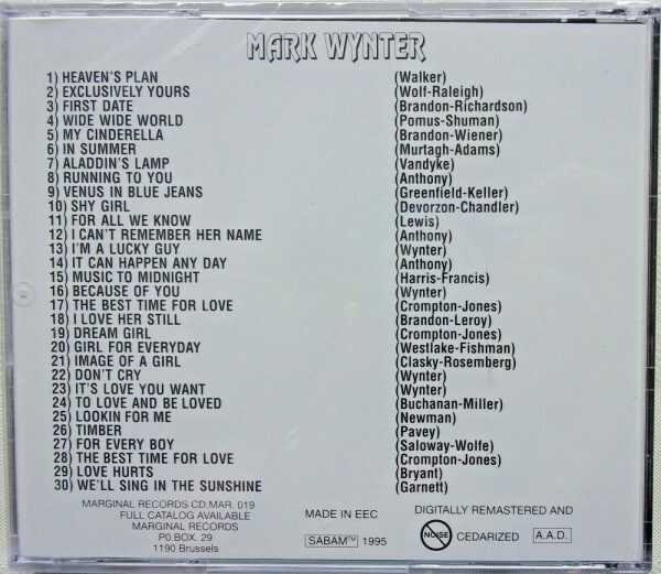 The Very Best Of MARK WYNTER - CD - LIKE  NEW - Image 3