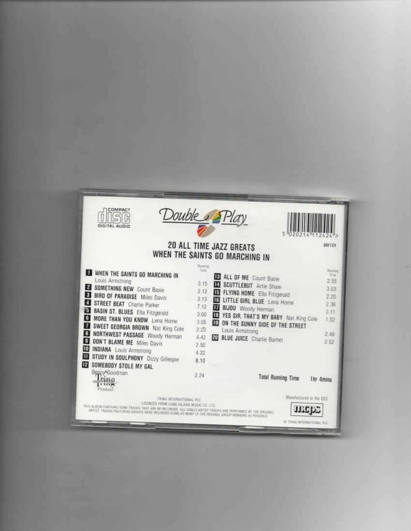 20 ALL TIME JAZZ GREATS - WHEN THE SAINTS COME-CD - Image 3