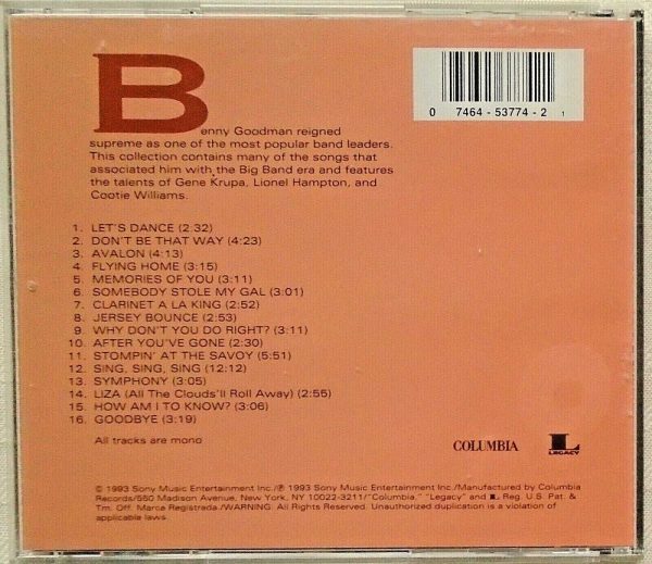 BENNY GOODMAN - CD - 16 Most Requested Songs - LIKE NEW - Image 3