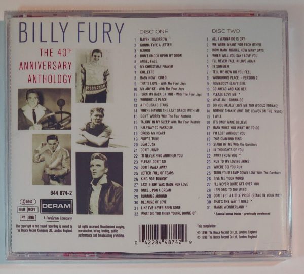 BILLY FURY - 40TH ANNIVERSARY ALBUM  CD BRAND NEW - Image 3
