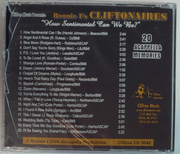 CLIFTONAIRES - HOW SENTIMENTAL CAN WE BE   CD  BRAND NEW - Image 3