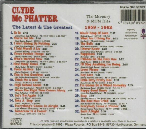 CLYDE MCPHATTER - CD - The Latest & The Greatest - BRAND NEW - Image 3