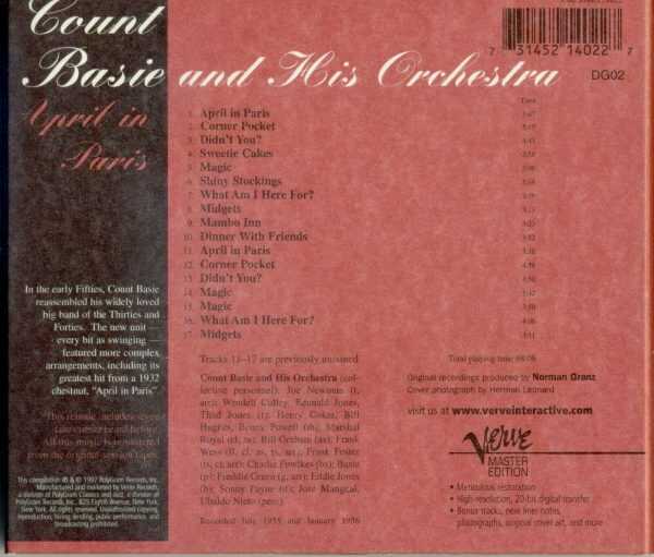 COUNT BASIE - APRIL IN PARIS - CD - LIKE NEW - Image 3