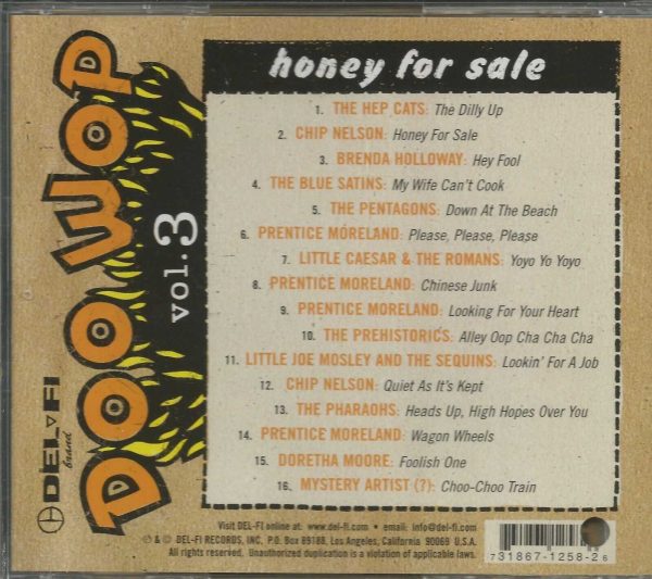 DEL FI DOO WOP - CD - Honey For Sale - Vol. 3 - BRAND NEW - Image 3