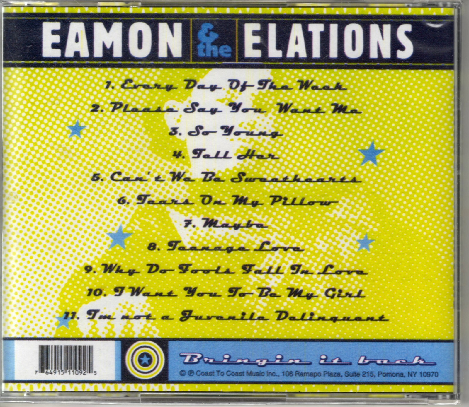 Eamon & The Elations - Bringin' in Back - CD - Image 3