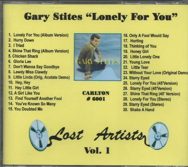 GARY STITES - CD - Lonely For You - Lost Artists - Vol. 1 - BRAND NEW - Image 3