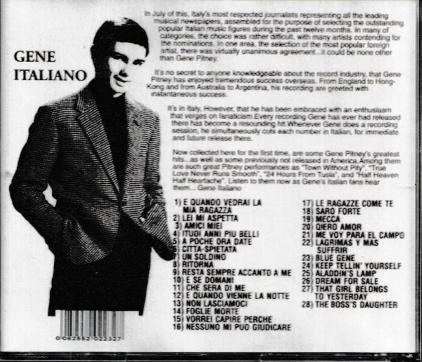 GENE PITNEY CD ITALIANO - BRAND NEW - Image 3