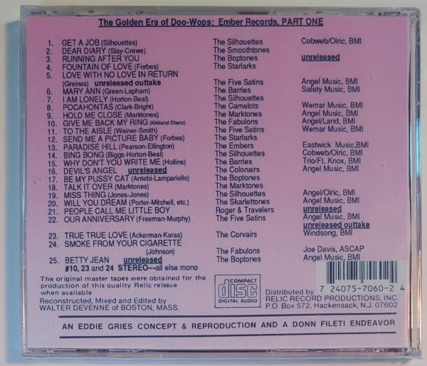 GOLDEN ERA OF DOO WOPS - EMBER RECORDS PART 1   CD BRAND NEW - Image 3