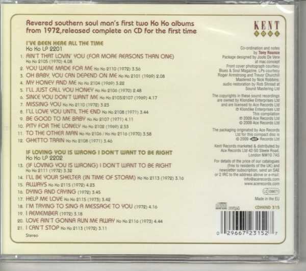 Luther Ingram - I've Been Here All the Time / If Loving You Is Wrong - CD - Image 3