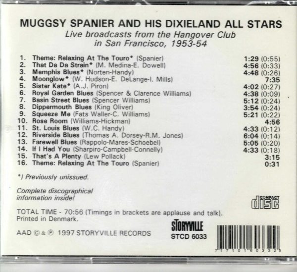 Muggsy Spanier - At Club Hangover - CD - Brand New! - Image 3