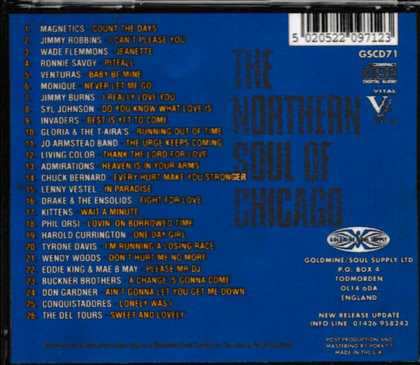NORTHERN SOUL OF CHICAGO CD VOL 2 - BRAND NEW - Image 3