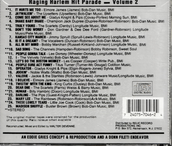 RAGING HARLEM HIT PARADE VOL 2 CD - BRAND NEW - Image 3