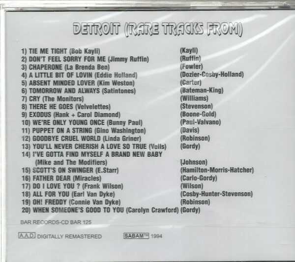 RARE TRACKS FROM DETROIT - CD - Vol. 1 - BRAND NEW - Image 3