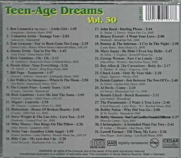 TEEN-AGE DREAMS CD  - Vol.30   Brand New    31 Tracks on Teenie Weenie - Image 3