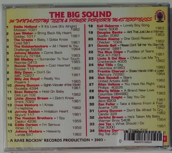 THE BIG SOUND- TANTALISING TEEN & POWER POPCORN    CD     BRAND NEW - Image 3