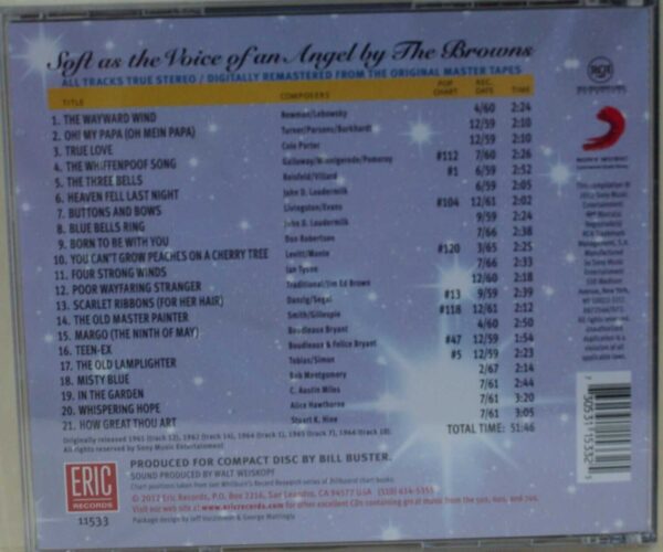 THE BROWNS - SOFT AS THE VOICE OF AN ANGEL - CD  - BRAND NEW - Image 3