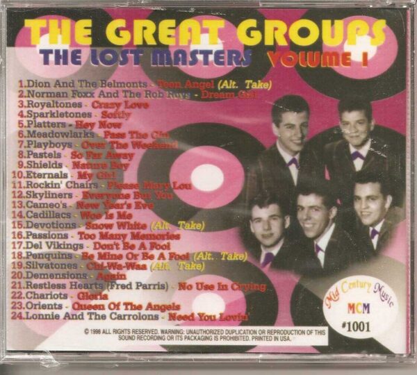 THE GREAT GROUPS - CD - The Lost Masters - Volume 1 - BRAND NEW - Image 3