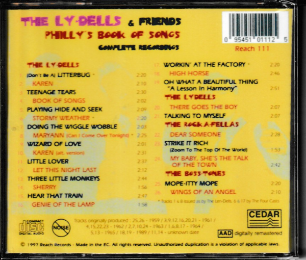 THE LY-DELLS AND FRIENDS CD PHILLY'S BOOK OF SONGS - BRAND NEW - Image 3