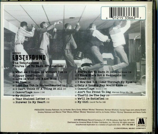THE TEMPTATIONS -YOU'VE GOT TO EARN IT -  CD  - LIKE NEW - Image 3