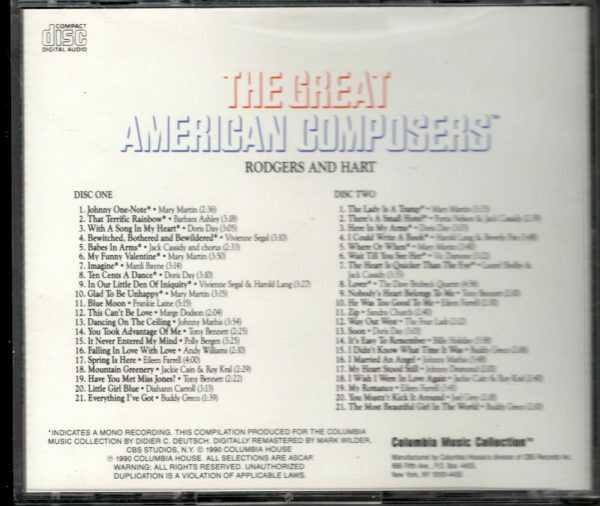 The Great American Composers - Rodgers & Hart - 2 CD's - Image 3