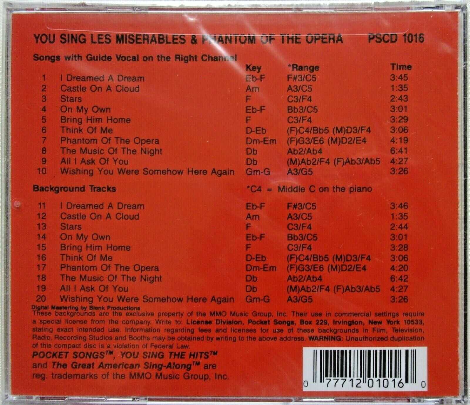 YOU SING THE HITS OF LES MIZ & PHANTOM - CD - Brand New - Image 3