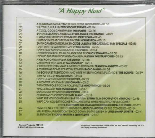A HAPPY NOEL CD  - 28 Christmas Novelty Songs   Brand New   Santa Label - Image 3