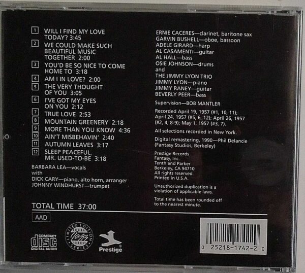 BARBARA LEA - Lea/In Love - CD - BRAND NEW - Image 3