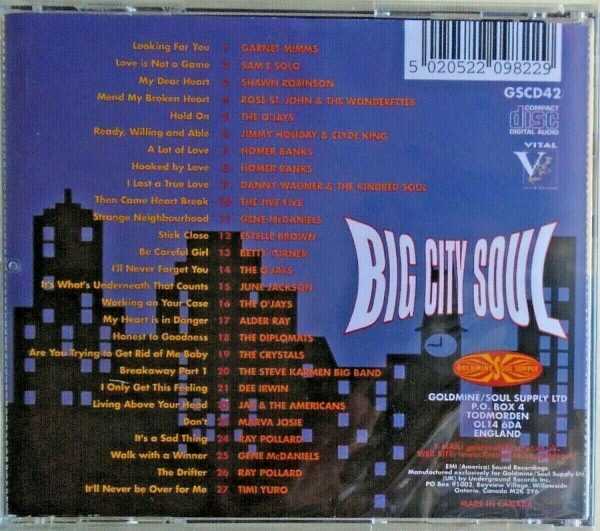 BIG CITY SOUL - CD - Volume 1 - BRAND NEW - Image 3