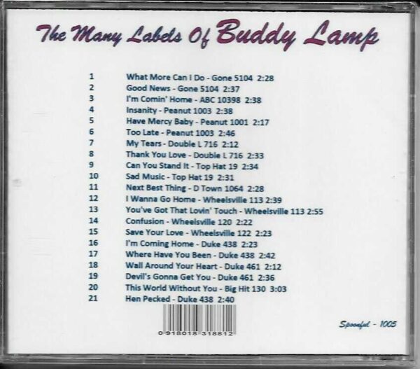 BUDDY LAMP CD THE MANY LABELS OF - BRAND NEW - Image 3