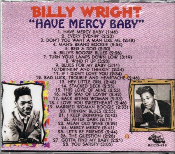 Billy Wright - Have Mercy Baby - CD - Brand New - Image 3