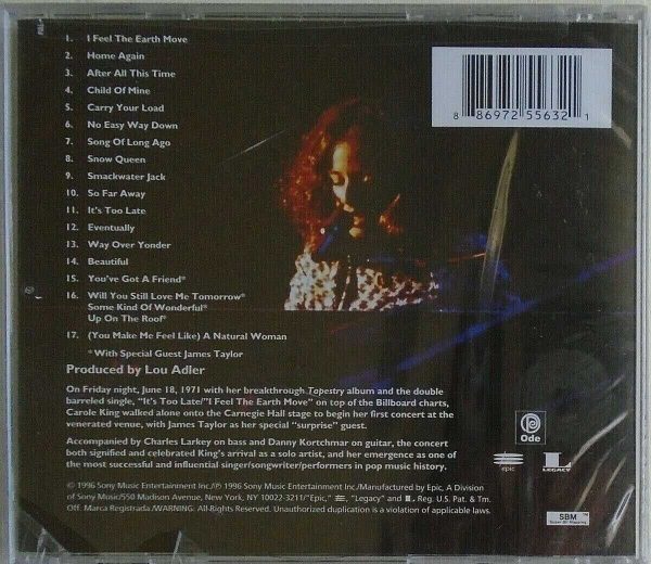 CAROLE KING - CD - The Carnegie Hall Concert - June 18, 1971 - BRAND NEW - Image 3